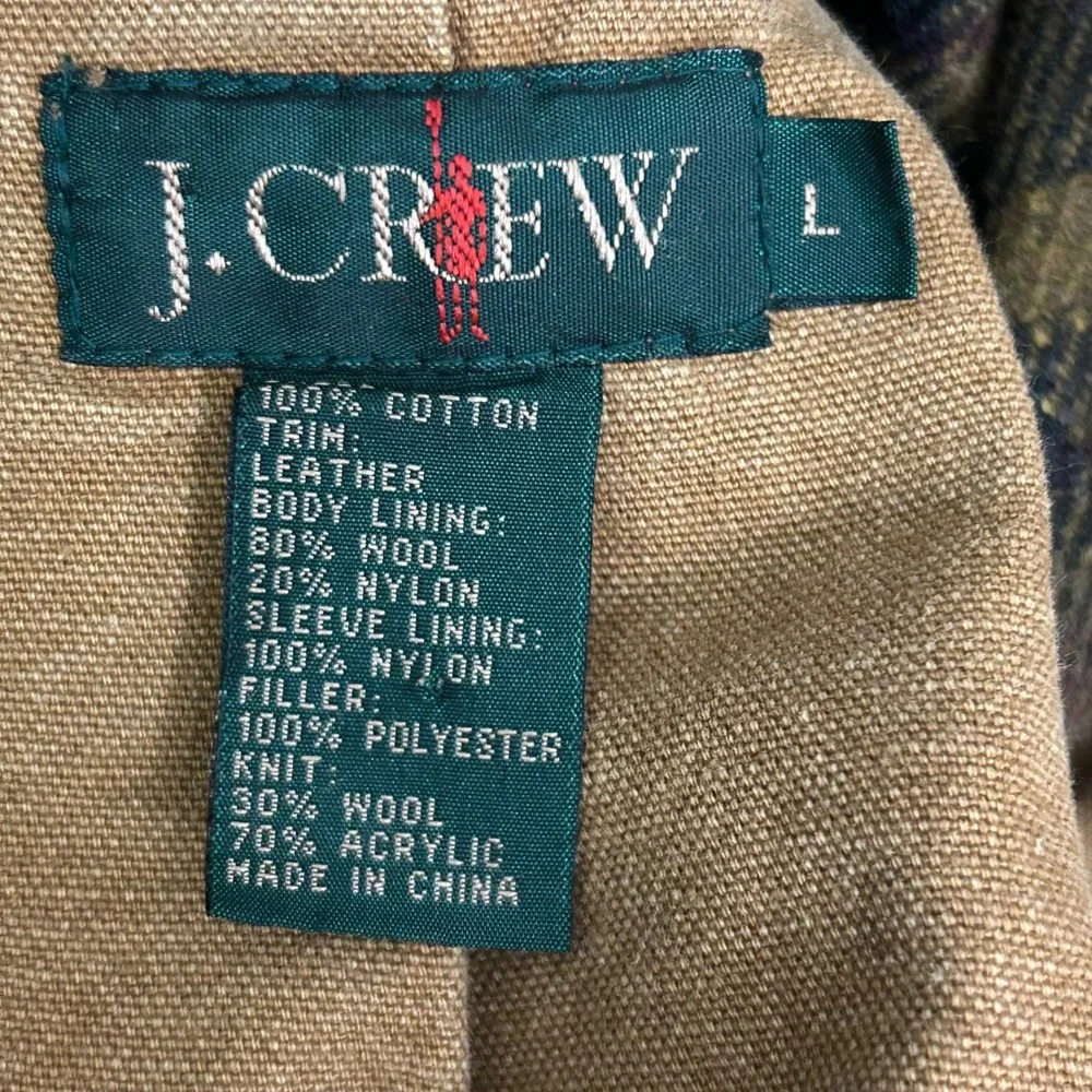 Vintage J. Crew Barn Jacket Mens Large Brown Plaid Lined Field Coat Oarsman - Picture 7 of 16